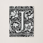 Brief J Middeleeuws Monogram Art Nouveau Legpuzzel (Verticaal)