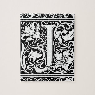 Brief J Middeleeuws Monogram Art Nouveau Legpuzzel