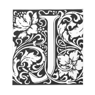 Brief J Middeleeuws Monogram Art Nouveau Notitieblok