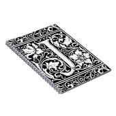 Brief J Middeleeuws Monogram Art Nouveau Notitieboek (Rechterzijde)