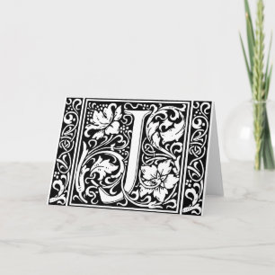Brief J Middeleeuws Monogram Art Nouveau Notitiekaartje