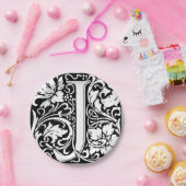 Brief J Middeleeuws Monogram Art Nouveau Papieren Bordje (Feest)