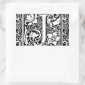 Brief J Middeleeuws Monogram Art Nouveau Rechthoekige Sticker (Tas)