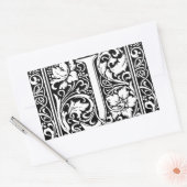 Brief J Middeleeuws Monogram Art Nouveau Rechthoekige Sticker (Envelop)