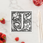 Brief J Middeleeuws Monogram Art Nouveau Servetten (Insitu)