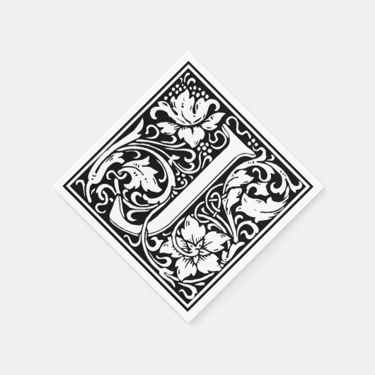 Brief J Middeleeuws Monogram Art Nouveau Servetten (Hoek)