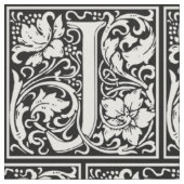 Brief J Middeleeuws Monogram Art Nouveau Stof (Close Up)