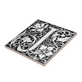 Brief J Middeleeuws Monogram Art Nouveau Tegeltje (Zijkant)