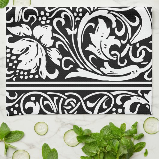 Brief J Middeleeuws Monogram Art Nouveau Theedoek (Gevouwen)