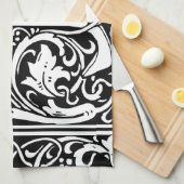 Brief J Middeleeuws Monogram Art Nouveau Theedoek (Quarter Fold)