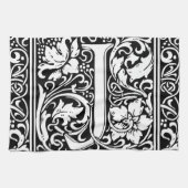 Brief J Middeleeuws Monogram Art Nouveau Theedoek (Horizontaal)