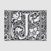 Brief J Middeleeuws Monogram Art Nouveau Tissuepapier (Voorkant)