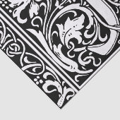 Brief J Middeleeuws Monogram Art Nouveau Tissuepapier (Detail)
