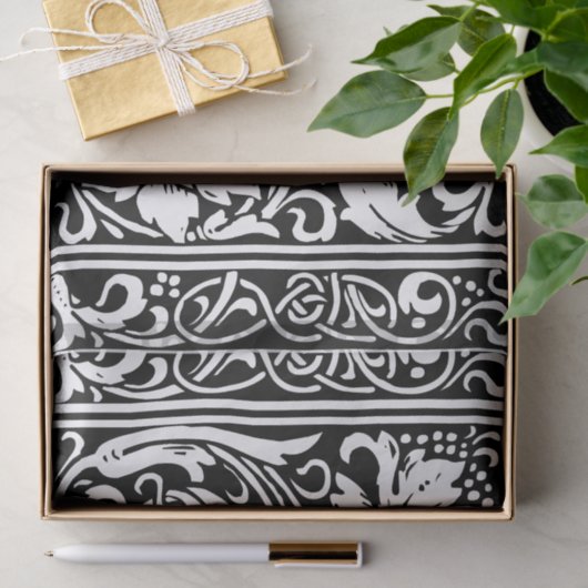 Brief J Middeleeuws Monogram Art Nouveau Tissuepapier (Geschenk)