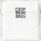Brief J Middeleeuws Monogram Art Nouveau Vierkante Sticker (Tas)