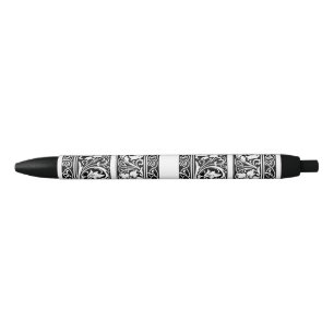 Brief J Middeleeuws Monogram Art Nouveau Zwarte Inkt Pen