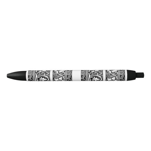 Brief J Middeleeuws Monogram Art Nouveau Zwarte Inkt Pen (Voorkant)
