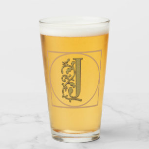 BRIEF J MONOGRAM Mooie Bruiloft Nieuw Thuisgeschen Glas