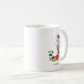 Brief J | Whimsical Floral Letter Monogram I Mok (Voorkant rechts)