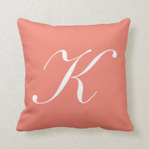 Brief K Coral Monogram Pillow Kussen
