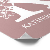Brief K Floral Monogram Naam Nursery Modern Poster (Hoek)