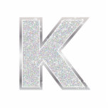 Brief K Fotobeeldje Ornament<br><div class="desc">Letter K Silver Faux glitter</div>