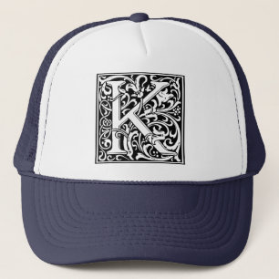 Brief K Medieval Monogram  Initiaal Trucker Pet