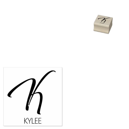 Brief K Monogram Aangepaste rubberen stempel (Gestempeld)
