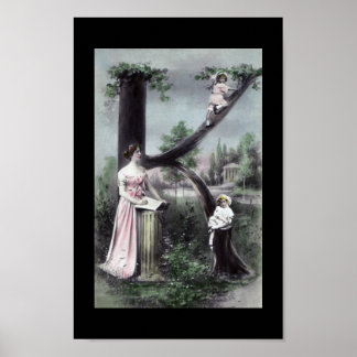 BRIEF K - monogram Alfabet Briefkaart Art Poster