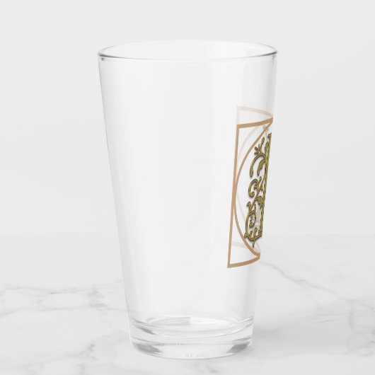 BRIEF K MONOGRAM Beauful Wedding New Home Gift Glas (Rechts)