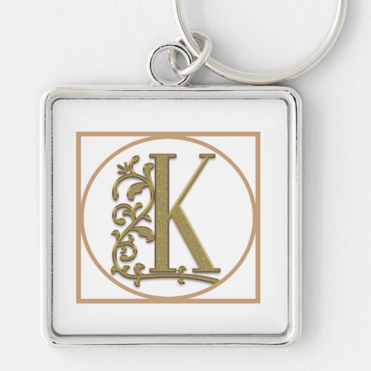 BRIEF K MONOGRAM Beauful Wedding New Home Gift Sleutelhanger (Voorkant)