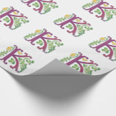Brief K Monogram Fleur de lis Cadeaupapier (Hoek)