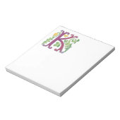 Brief K Monogram Fleur de lis Notitieblok (Linkerzijde)