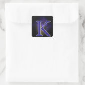 Brief K Vierkante Sticker (Tas)