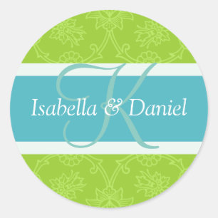 Brief K voor huwelijksuitnodigingszegels Ronde Sticker