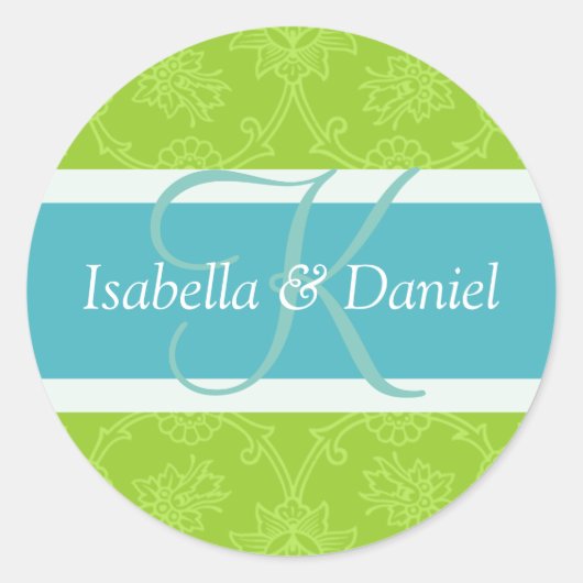 Brief K voor huwelijksuitnodigingszegels Ronde Sticker (Voorkant)
