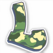 Brief L - Camo Green Sticker (Voorkant)