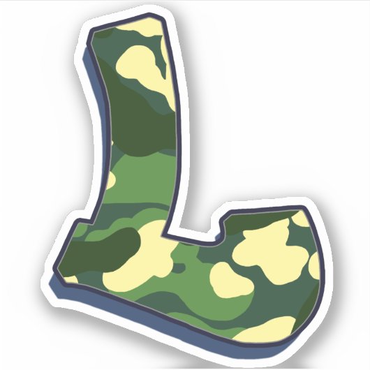 Brief L - Camo Green Sticker (Voorkant)