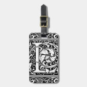 Brief L Middeleeuws Monogram Art Nouveau Bagagelabel (Voorkant verticaal)