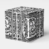 Brief L Middeleeuws Monogram Art Nouveau Bedankdoosjes (Voorkant Zijde)