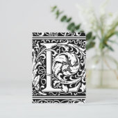 Brief L Middeleeuws Monogram Art Nouveau Briefkaart (Staand voorkant)