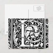 Brief L Middeleeuws Monogram Art Nouveau Briefkaart (Voorkant / Achterkant)