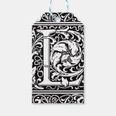 Brief L Middeleeuws Monogram Art Nouveau Cadeaulabel (Voorkant)