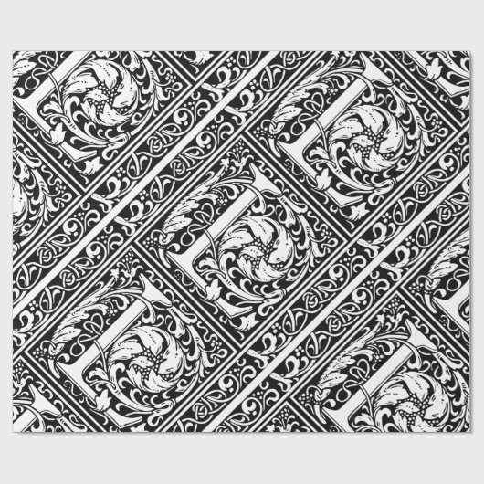 Brief L Middeleeuws Monogram Art Nouveau Cadeaupapier (Vlak)