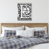 Brief L Middeleeuws Monogram Art Nouveau Canvas Afdruk (Insitu (Slaapkamer))