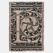 Brief L Middeleeuws Monogram Art Nouveau Deken (Voorkant Verticaal)
