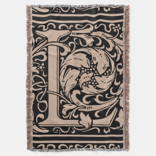 Brief L Middeleeuws Monogram Art Nouveau Deken (Voorkant Verticaal)