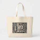 Brief L Middeleeuws Monogram Art Nouveau Grote Tote Bag (Voorkant)