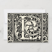 Brief L Middeleeuws Monogram Art Nouveau Kaart (Voorkant)