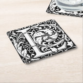 Brief L Middeleeuws Monogram Art Nouveau Kartonnen Onderzetters (Schuin)